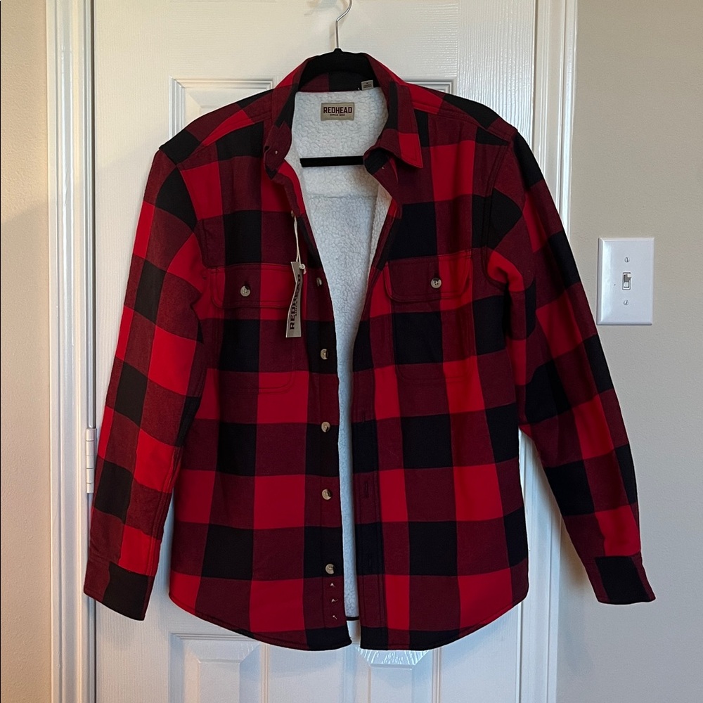 NWT Redhead Red Buffalo Sherpa Lined Flannel Shirt - Picture 2 of 9